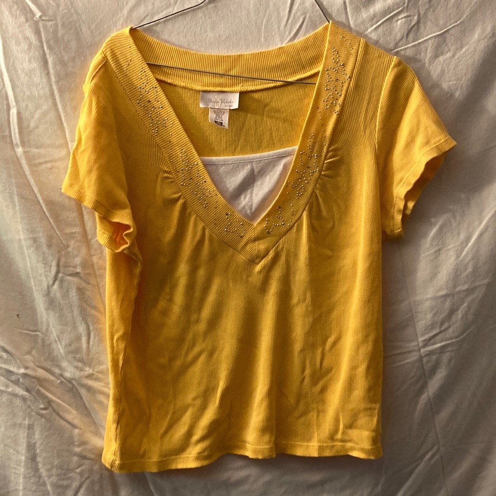 Studio works beaded v-neck top